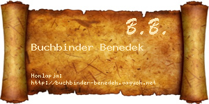 Buchbinder Benedek névjegykártya